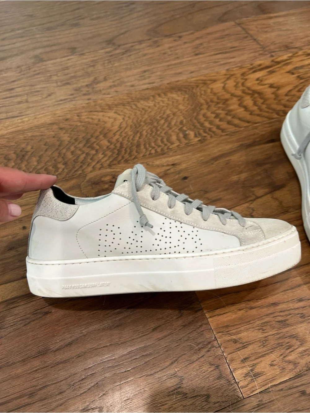 Women P448 Sneakers in Light Gray and White. Excellent condition Size 9